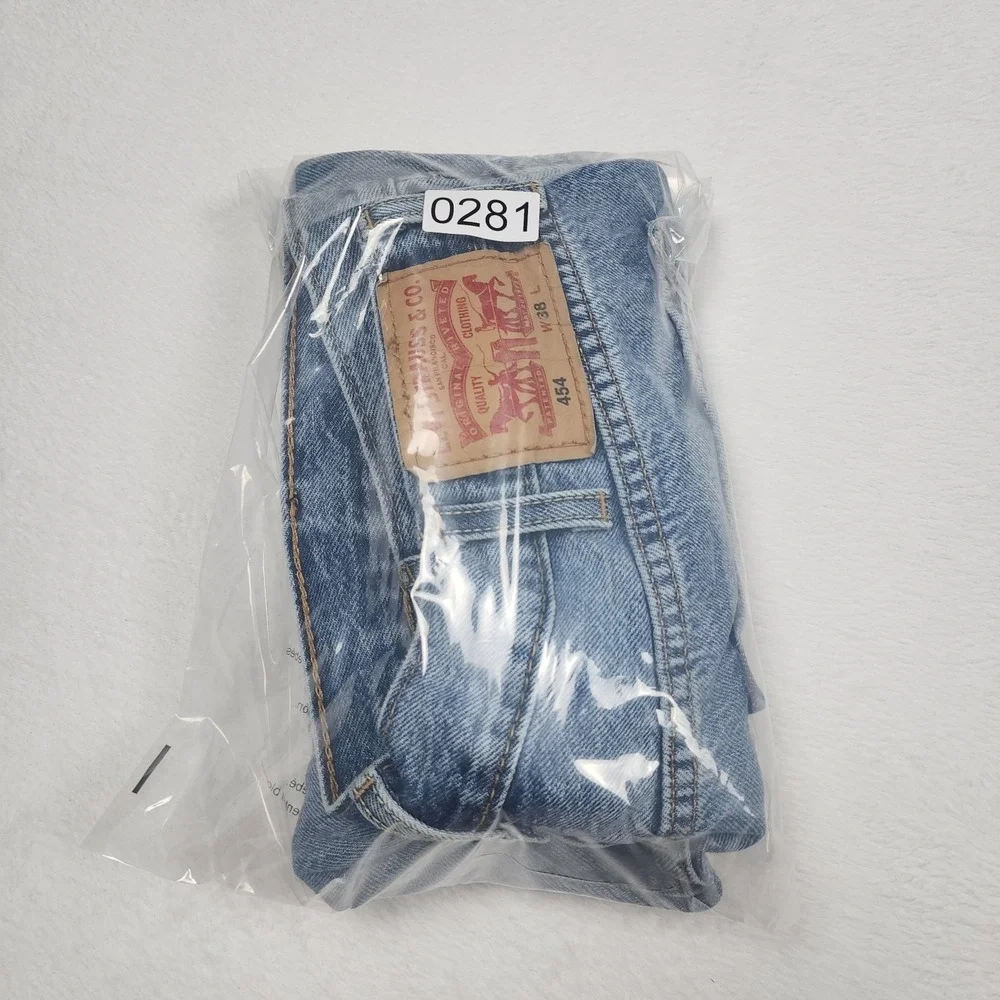 Levis 454 Denim Shorts Mens Size 38 Blue Jean Relaxed Fit Baggy Jorts